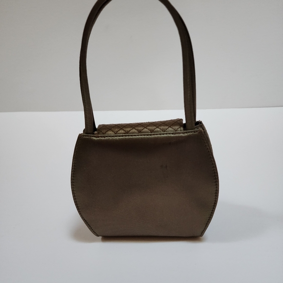 VINTAGE 1990s LIZ CLAIBORNE TAUPE HAND CARRY EVENING BAG NWOT MINT CONDITION - Picture 2 of 11